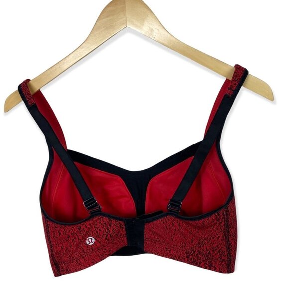 Lululemon Ta Ta Tamer III Sports Bra Jacquard Red Power Luxtreme Supportive Top - Picture 5 of 10